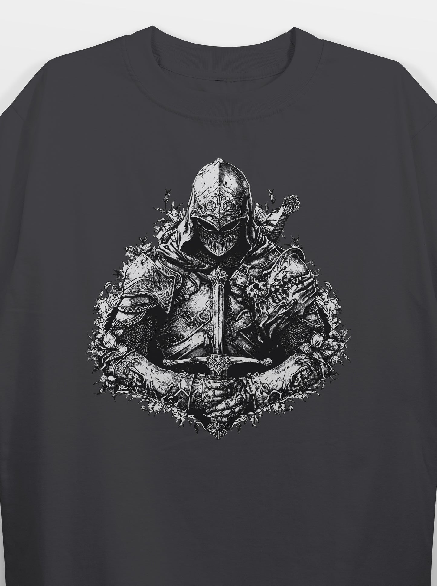 Man Of Valour Charcoal Grey Oversized T-Shirts Men