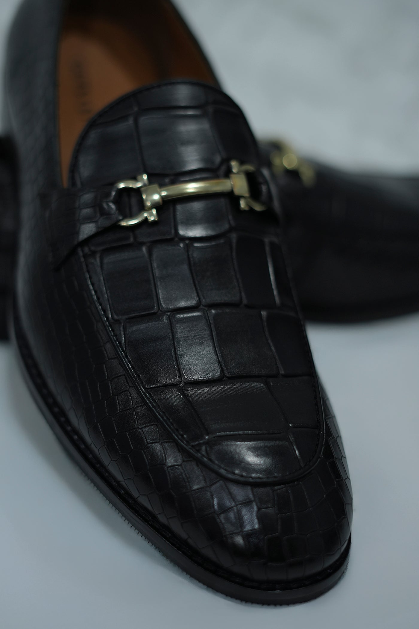 Crocodile Premium Black Leather Shoe