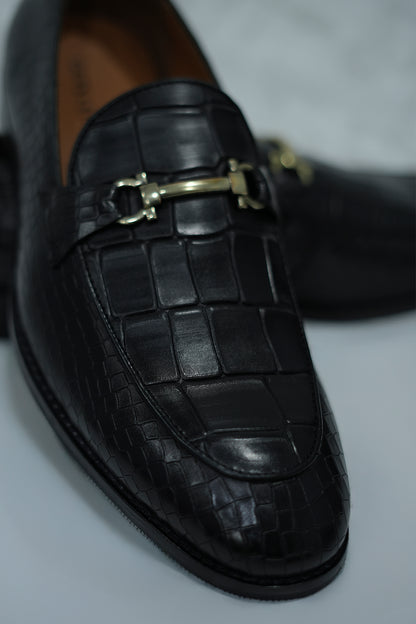 Crocodile Premium Black Leather Shoe