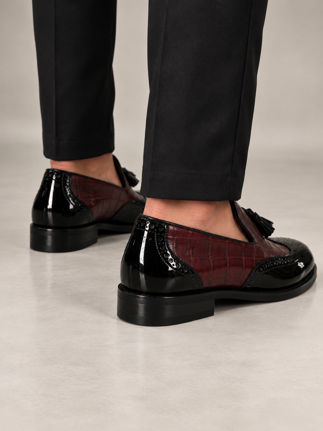 Loafer Tassel Brogue Wine Black Patent