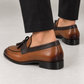 Two-Tone Leather Tassel Loafer