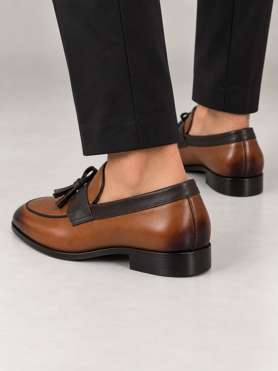 Two-Tone Leather Tassel Loafer