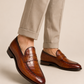 Brown Crocodile Embossed Penny Loafers