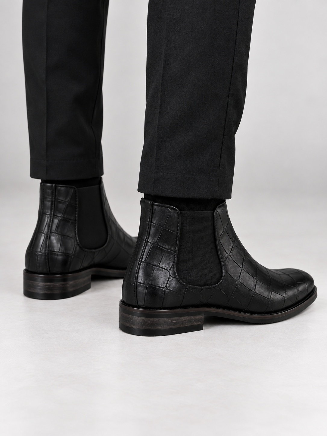 Chelsea Black Croco Boots