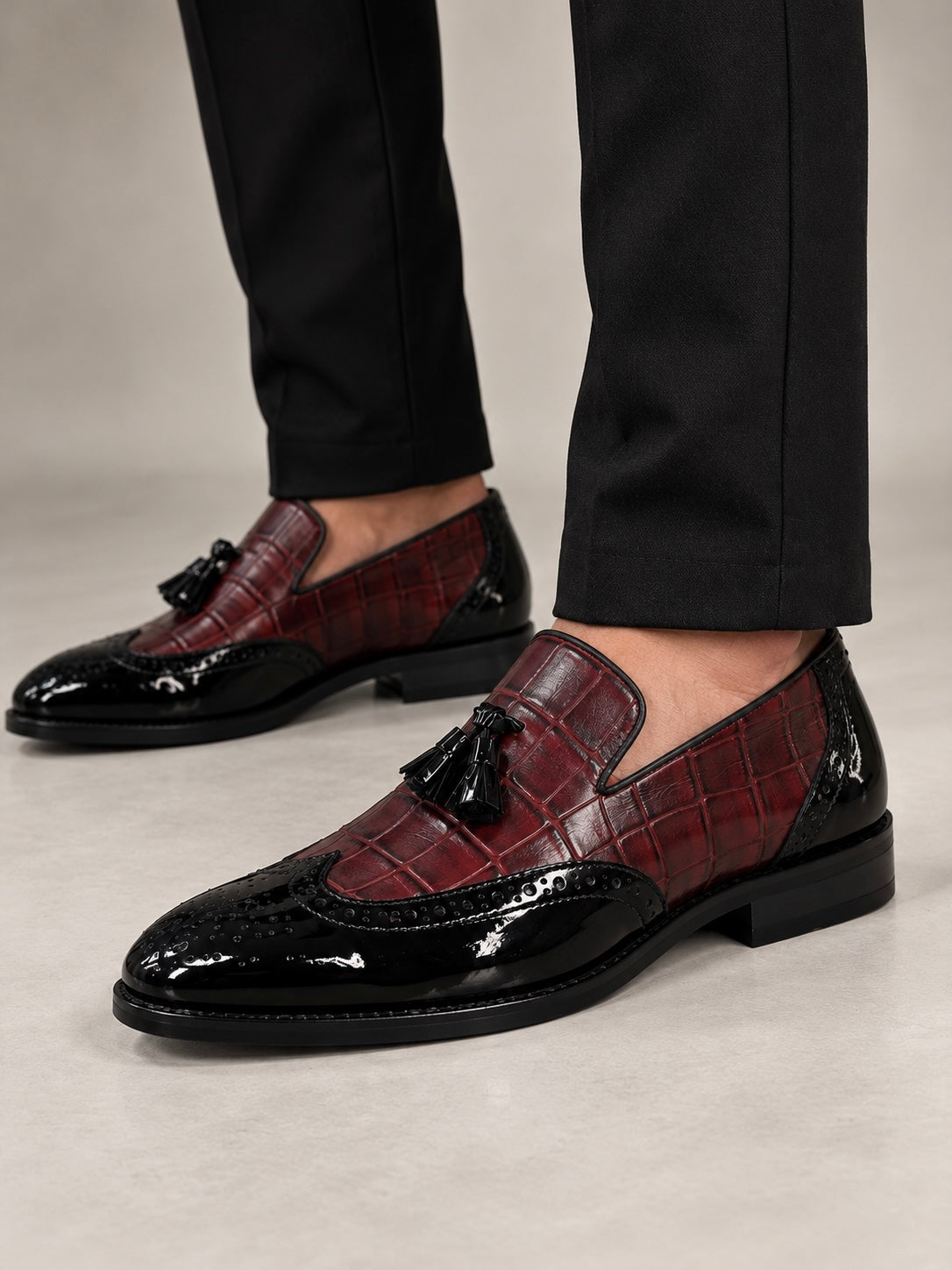 Loafer Tassel Brogue Wine Black Patent
