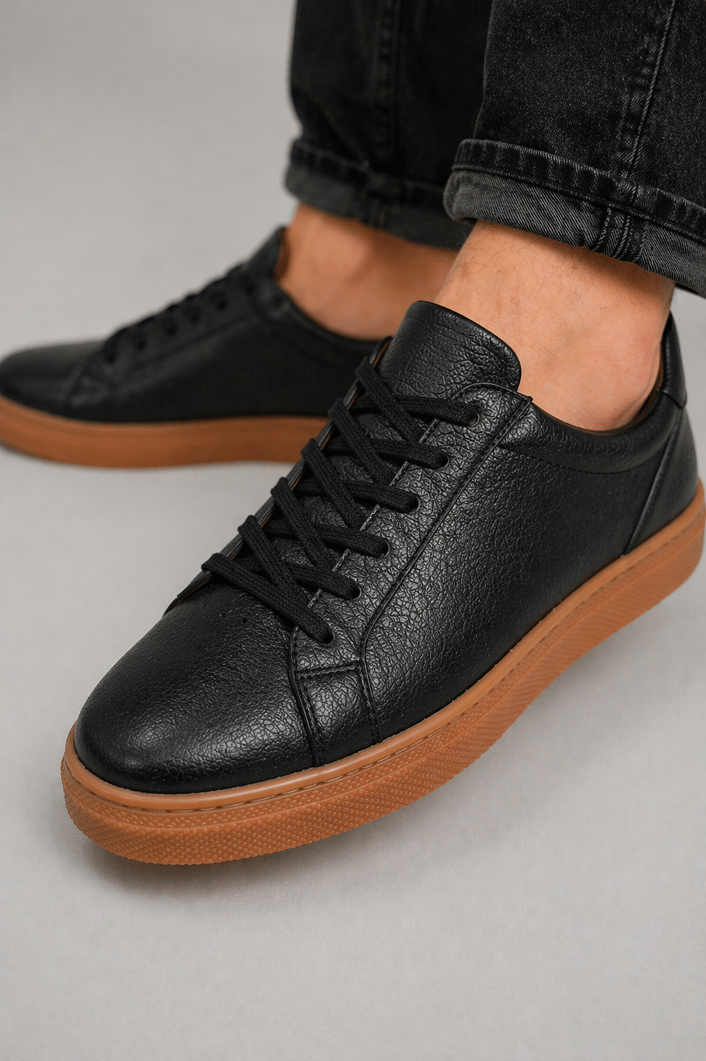 Lacer Black Grain Leather Sneaker