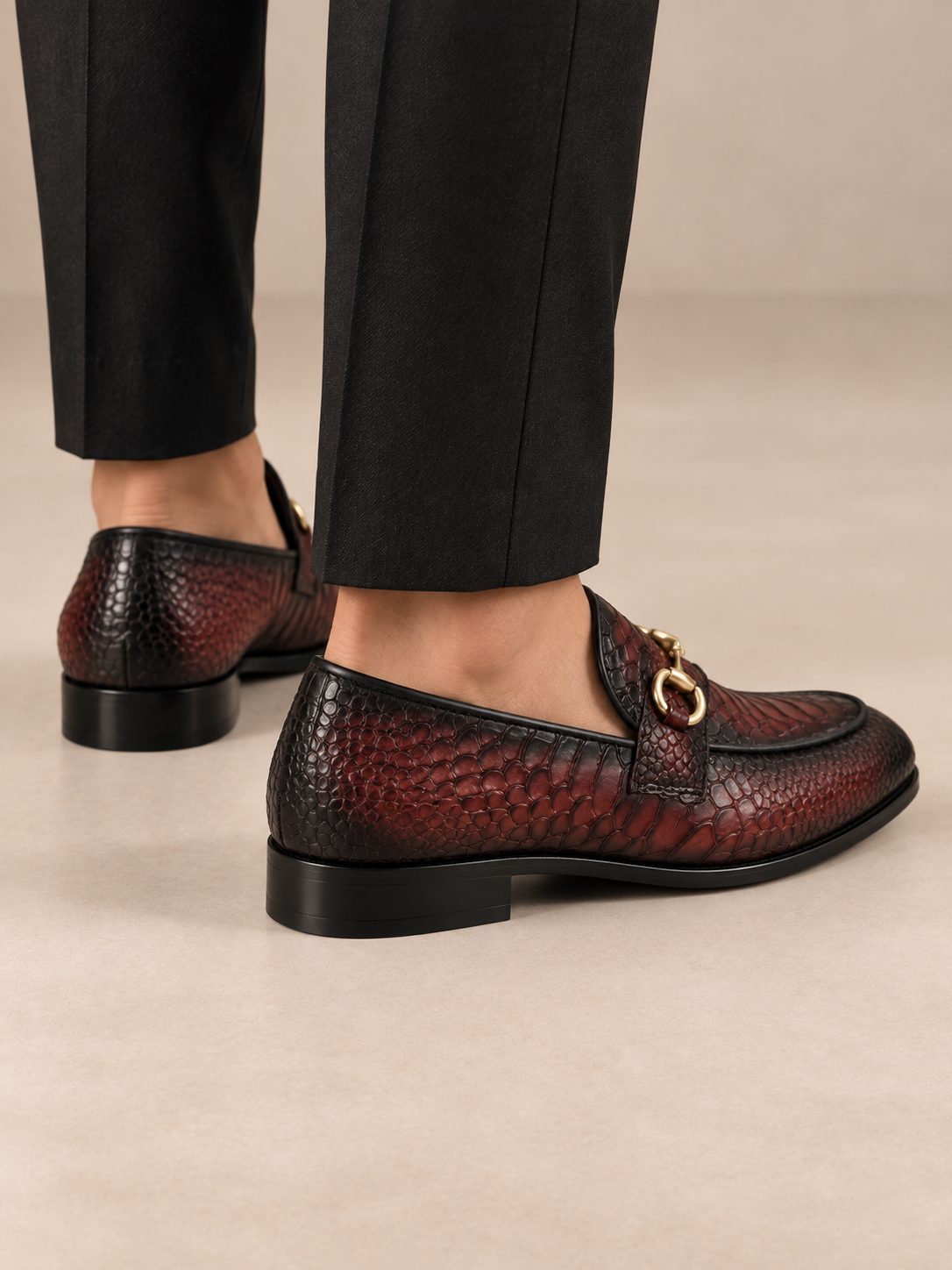 Loafer Alligator Croco Wine Shoe