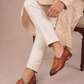 Handcrafted Tan Leather Jalsa with Embroidered Crest