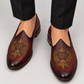 Handcrafted Brown Leather Jalsa with Embroidered Crest