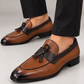 Two-Tone Leather Tassel Loafer