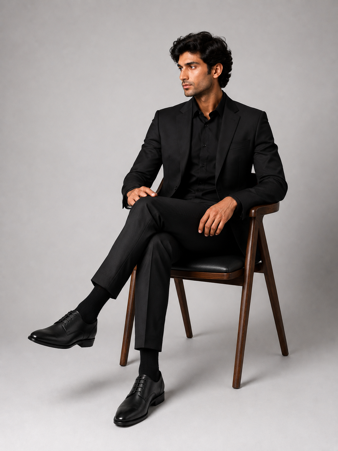 Derby Black Leather Shoes