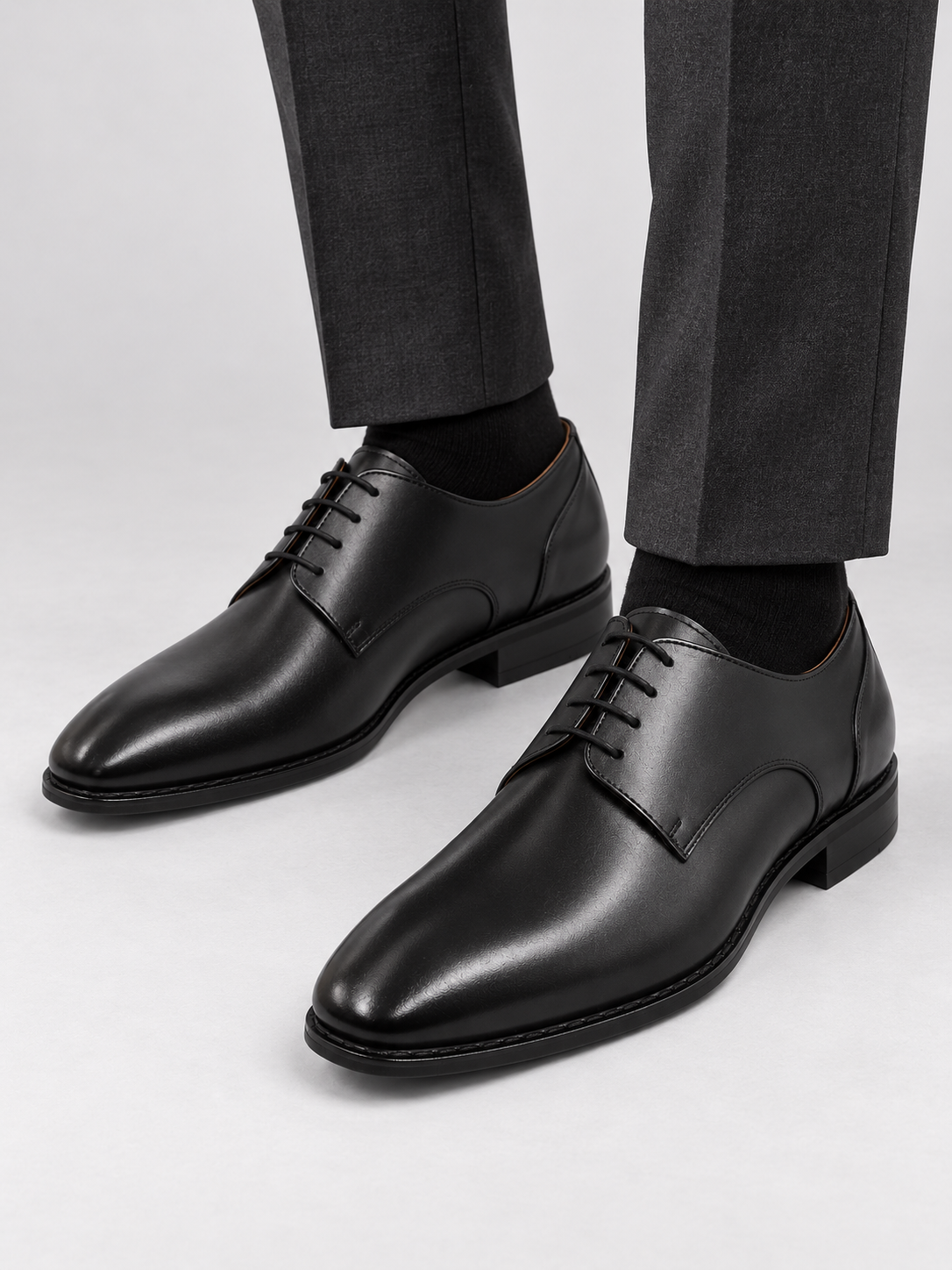 Derby Black Leather Shoes