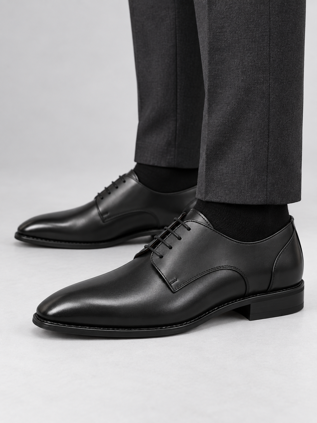 Derby Black Leather Shoes