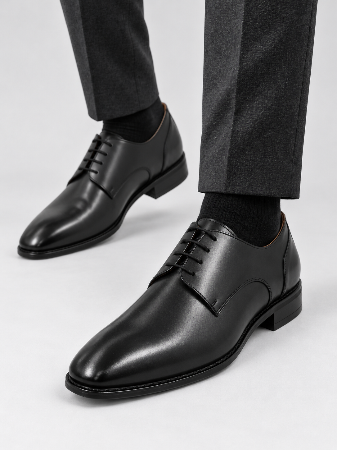 Derby Black Leather Shoes