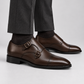 Brown Double Monk Strap Dress Shoes for Men