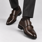 Brown Double Monk Strap Dress Shoes for Men