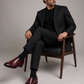 Wine Double Monk Strap Dress Shoes for Men