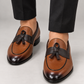 Two-Tone Leather Tassel Loafer