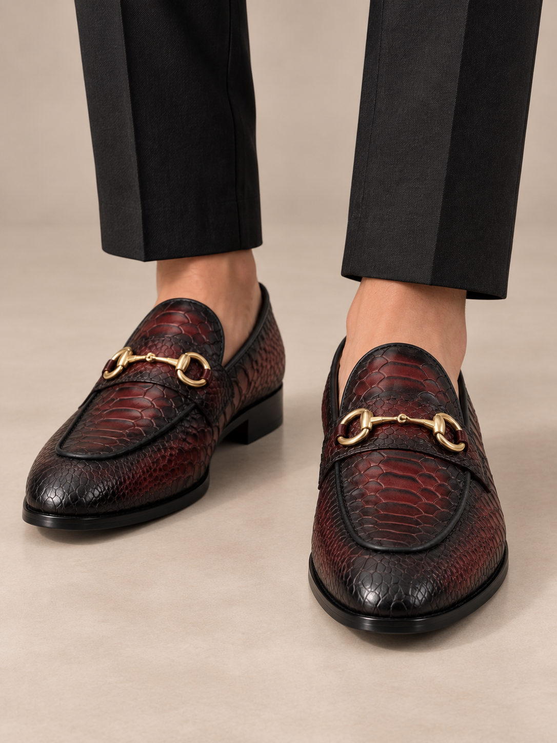 Loafer Alligator Croco Wine Shoe