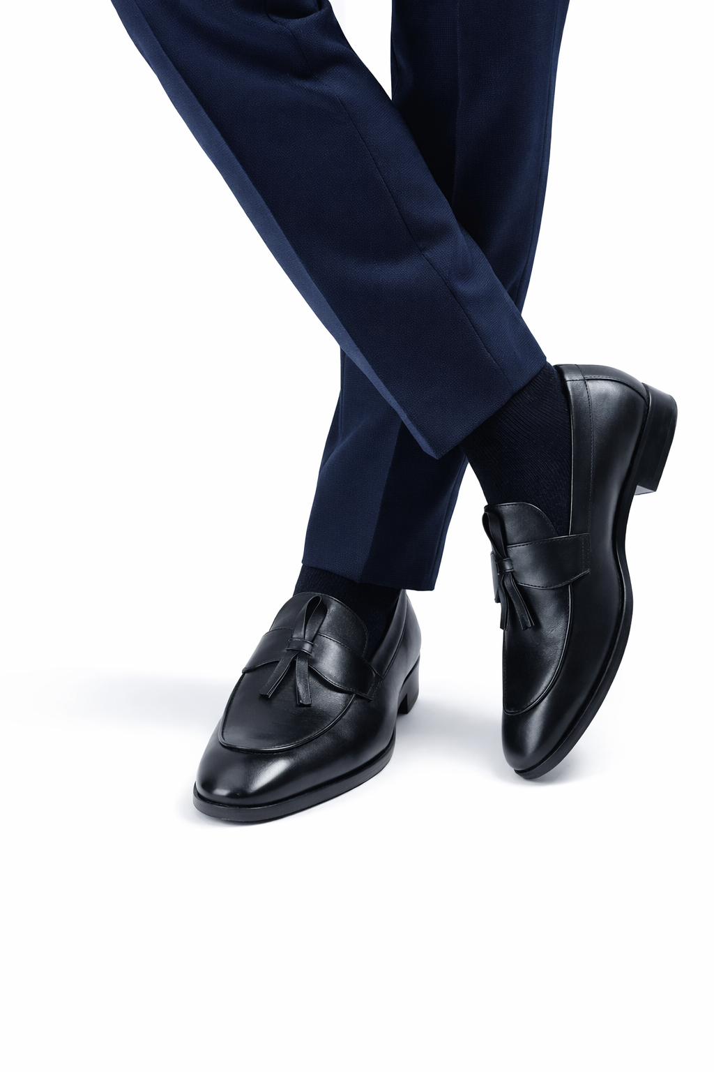 Slipon Tussle Black Leather Shoe