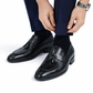 Slipon Tussle Black Leather Shoe
