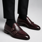 Wine Double Monk Strap Shoes for Men