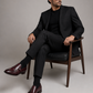 Wine Double Monk Strap Shoes for Men