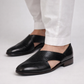 Black Leather Peshawari Jutti