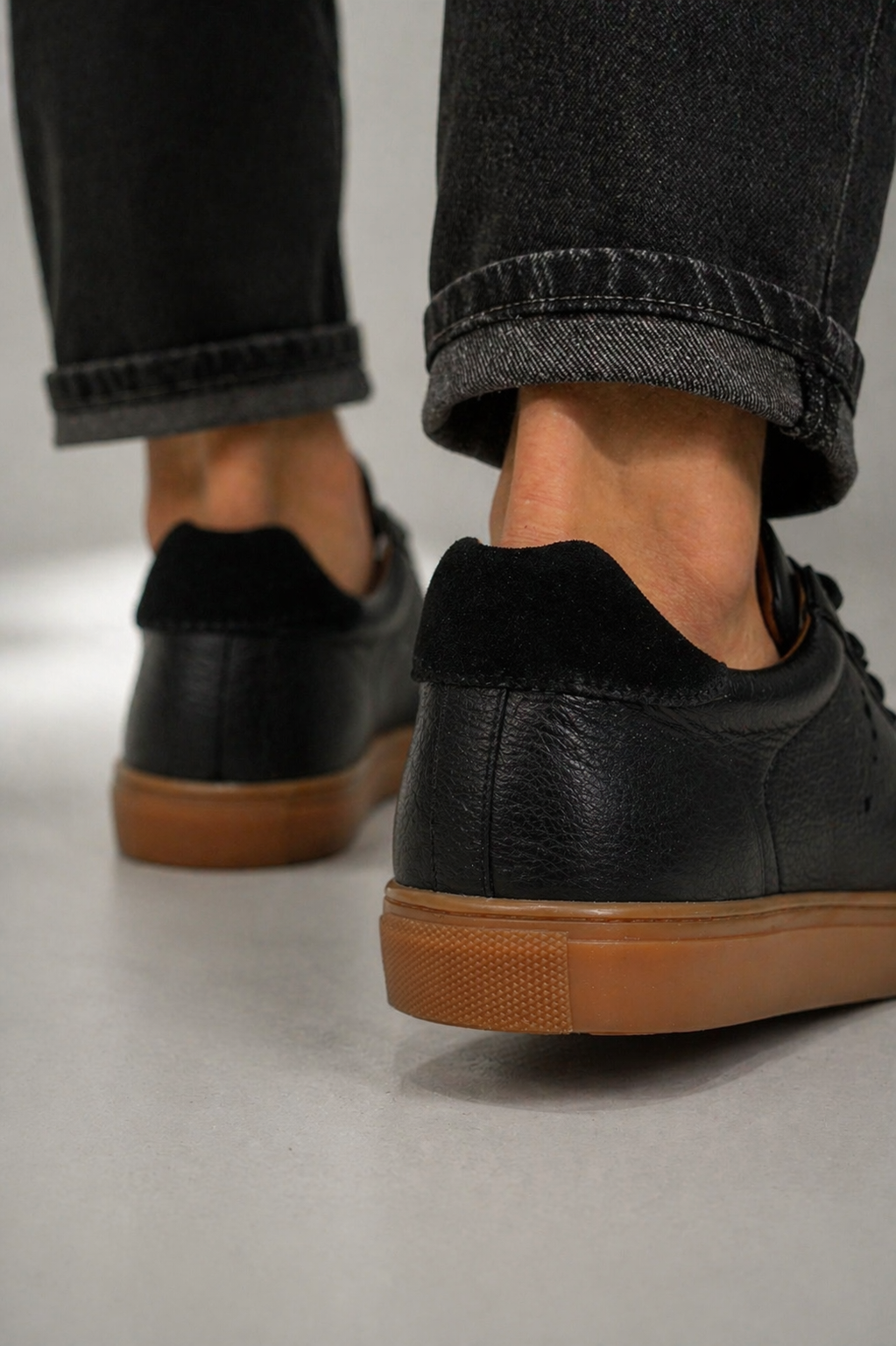 Lacer Black Grain Leather Sneaker