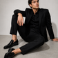 Slipon Wood Black Loafers Patent Leather