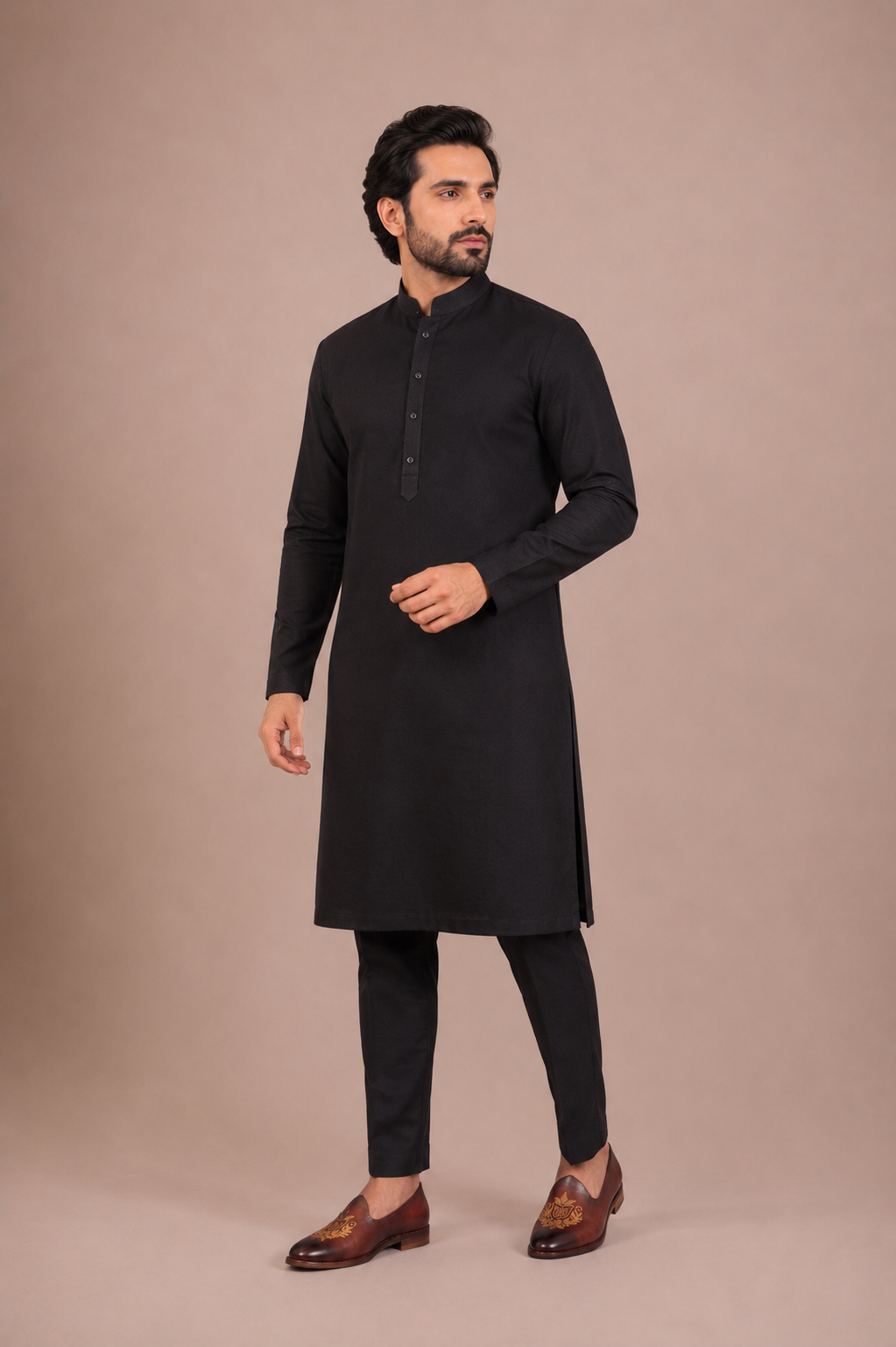 Handcrafted Maroon Leather Jalsa with Embroidered Crest