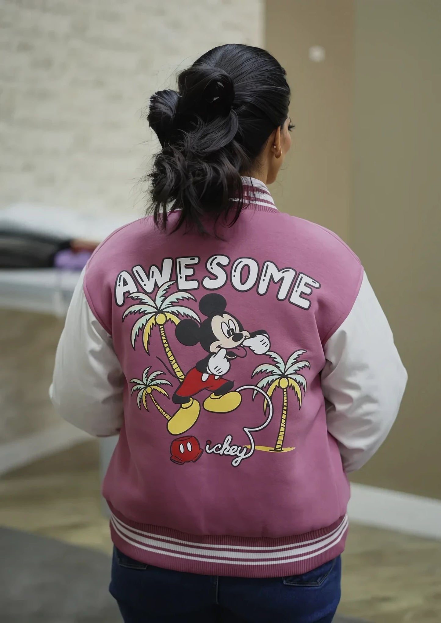 Charming Mickey Varsity Jacket Women