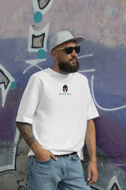 Born to Battle White Oversized T-Shirts Men