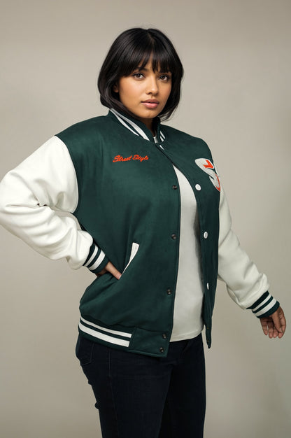 Forest Green Varsity Jacket Women