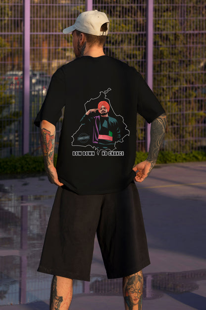 Bow Down, No Chance- Black Oversized T-Shirts Men