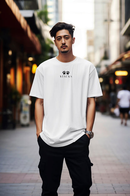 Cute Panda White Oversized T-Shirts Men