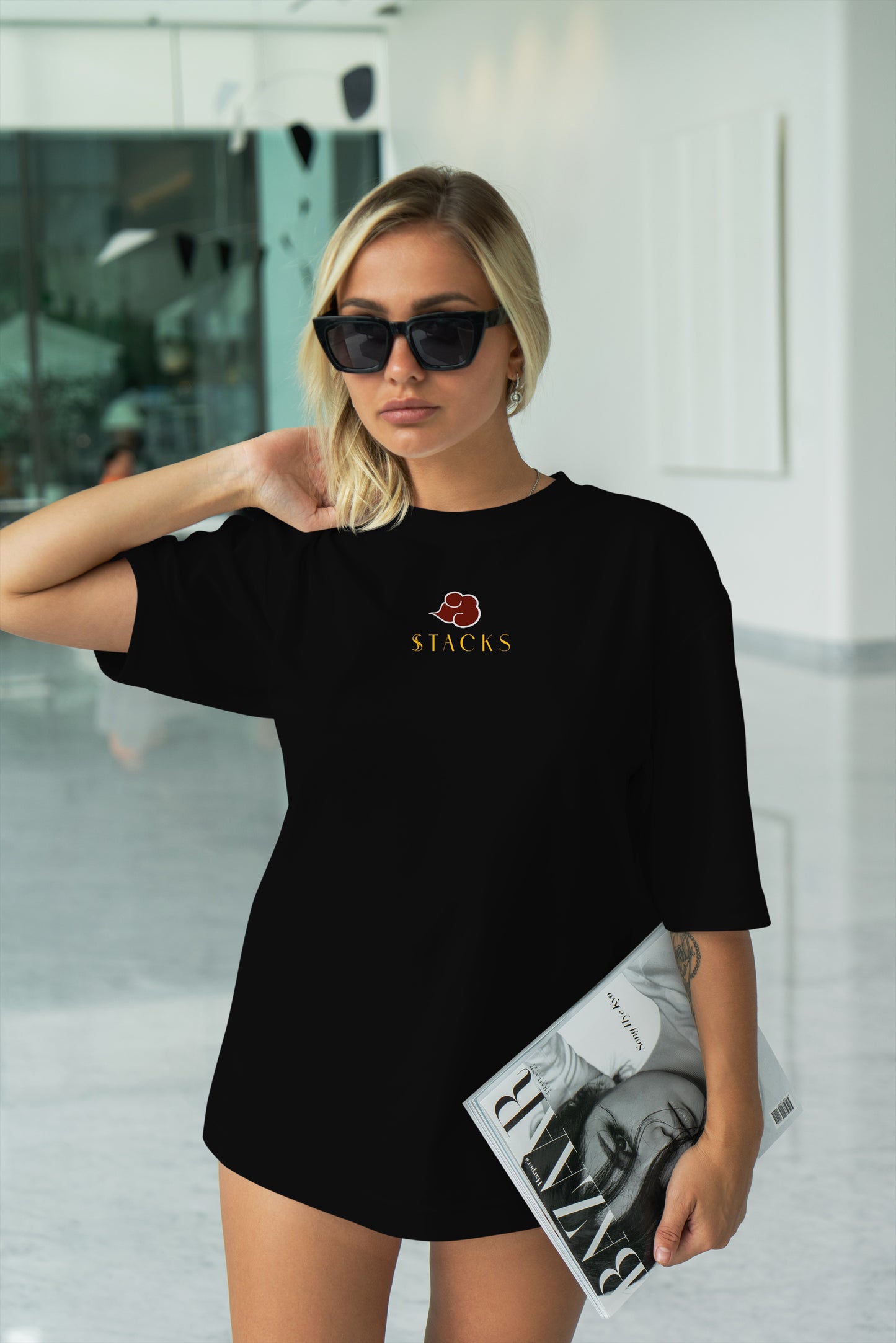 Yahiko's Legacy Black Oversized T-Shirts Women